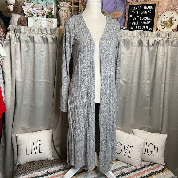 Rue21 Gray Long Cardigan Sweater Oversized Small - Picture 2 of 9